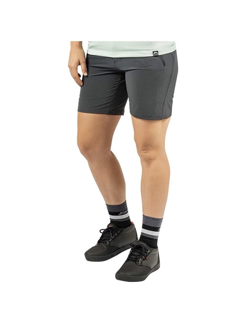 ZOIC XL NWT Navaeh 7 Shadow Gray Bike Shorts Women Adjustable Waist